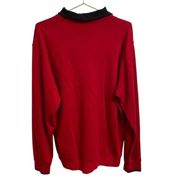 Brooks Brothers Pima Cotton Quarter Zip Long Sleeves Red Navy Size L - Picture 5 of 7
